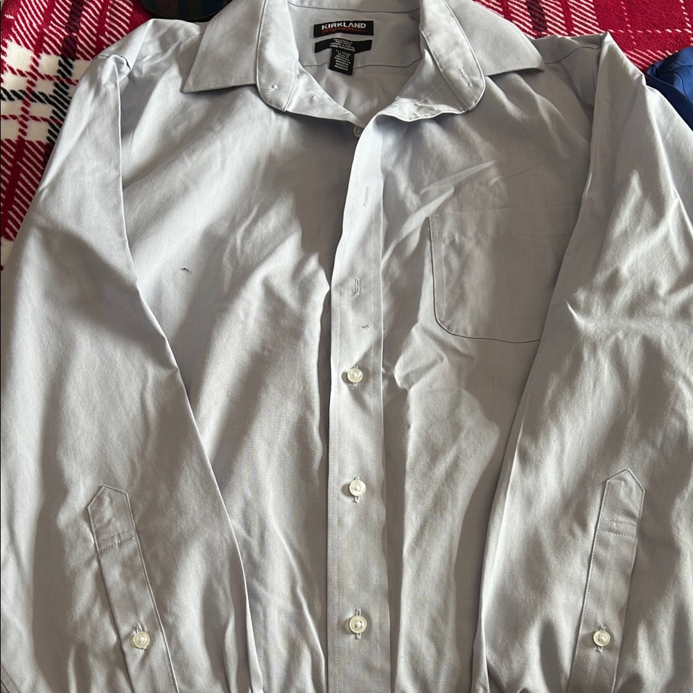 Kirkland Signature Men's Light Gray Dress Shirt